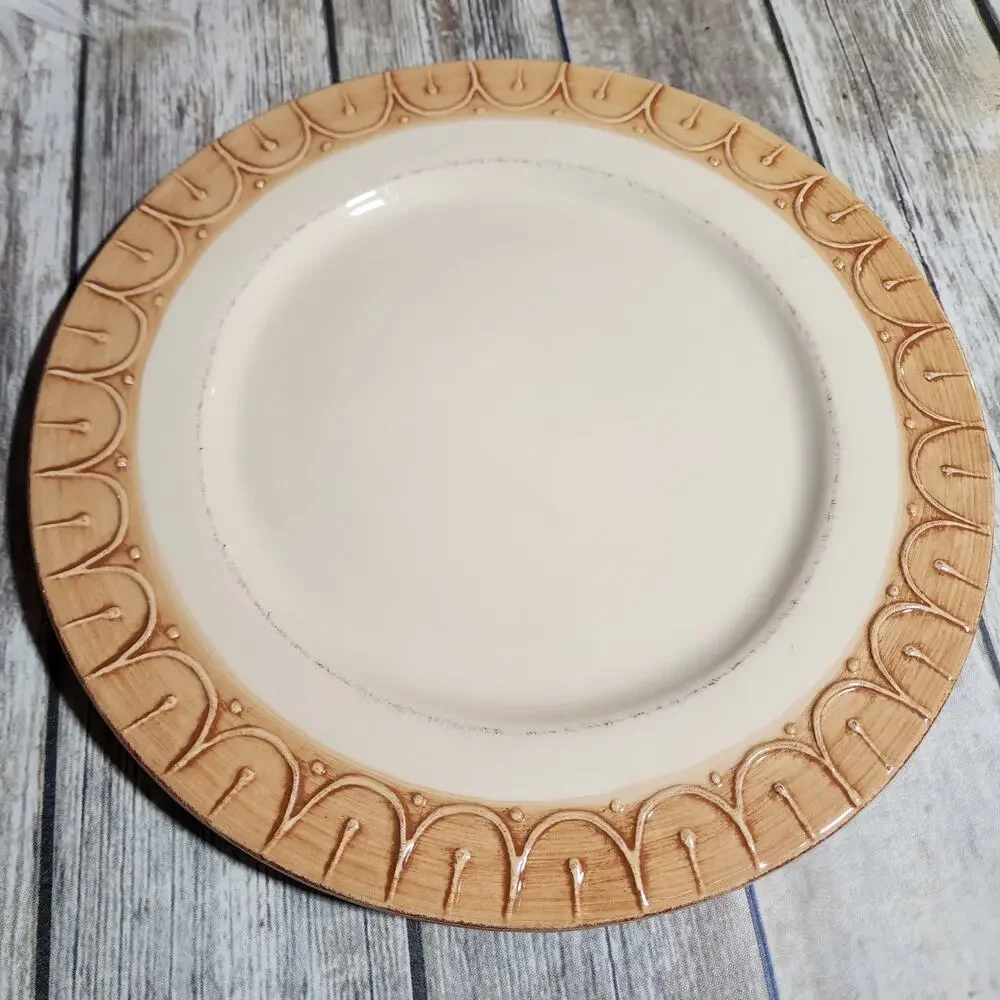 Pier1 Gemma Baroque honey round large Charger service plate made in Italy 13.5